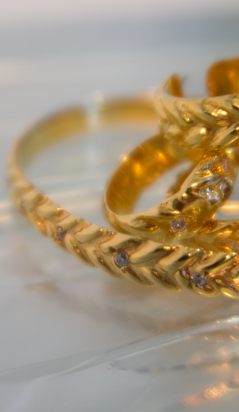 DAFIIRA Braid Diamond Bangle Bracelet